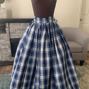 Tartan Stewart Blackwatch  and Blue Plaid Full Skirt!!! Dickens Christmas Renaissance Civil War, Cosplay, Fantasy Scottish made for you!