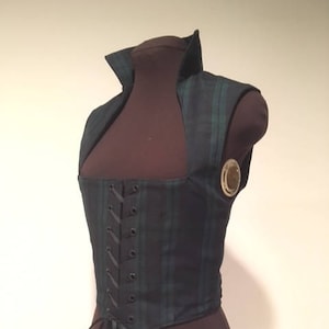 Blackwatch Tartan Plaid Scottish Irish Celtic Renaissance Bodice for Costume Dress  choose SIZE Ships QUICK! other tartans available