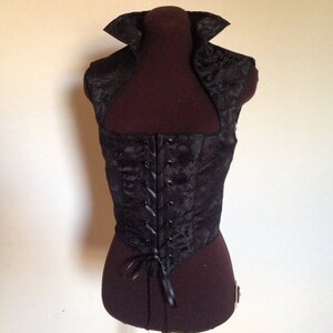 All Black Damask Bodice Renaissance Cosplay Fantasy Goth Bodice choose your size! Ships quick!