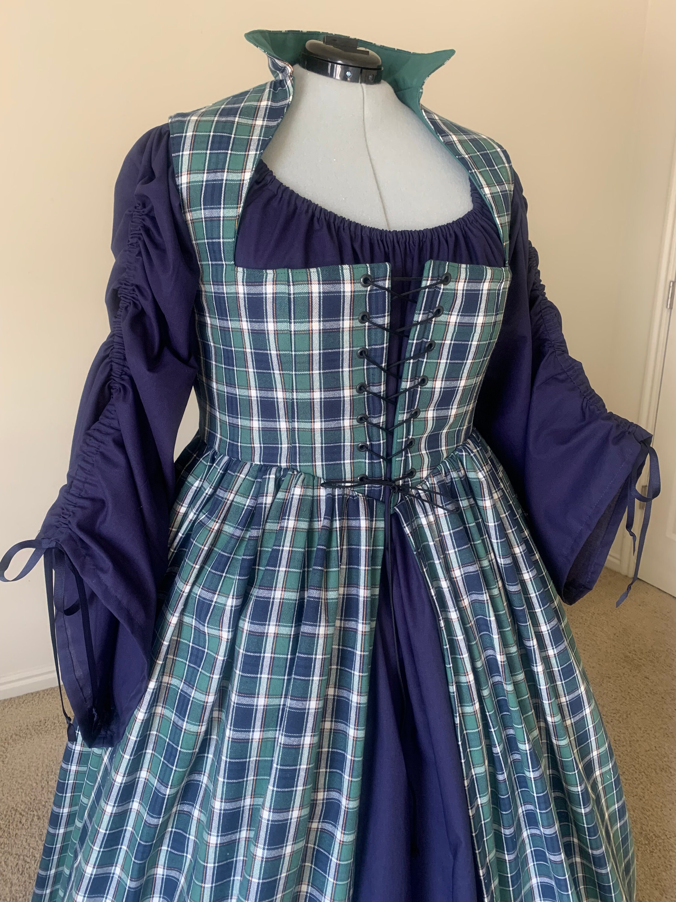 Green and hotsell navy tartan dress