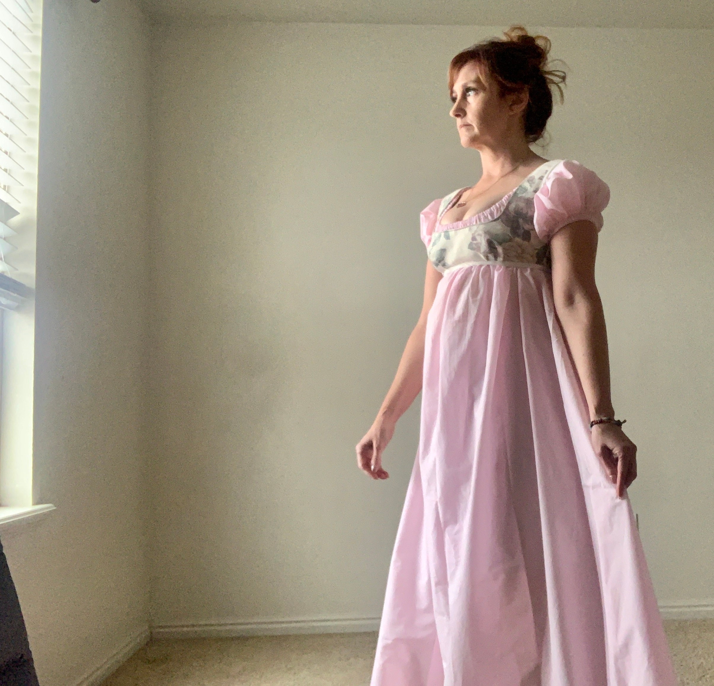 pride and prejudice bridesmaid dress Pink Regency Jane Austen Inspired with Spencer Bodice Vest Ready to ship! 33 bust 29 underbust Lavender Wedding Bridesmaid Dress