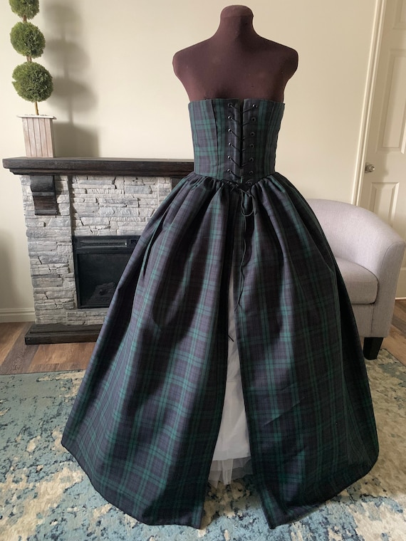 blue plaid corset dress Bluepraid lace paddress with elegant design and elegant shades – Serendute main image 0