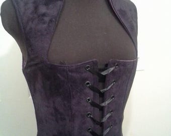 Plum Faux Suede Renaissance Gothic Pirate Bodice other colors Choose Your Size