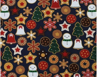 Christmas Cookie Flannel Fabric for blankets or quilts sold by the Yard ships fast and free