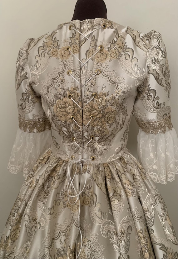 Gold and Cream Brocade French Gown Queen Charlotte Bridgerton Inspired  Renaissance Dress! Made for You - Etsy