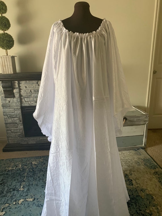 Medieval Chemise Under Dress Celtic Decorated 100% Cotton White