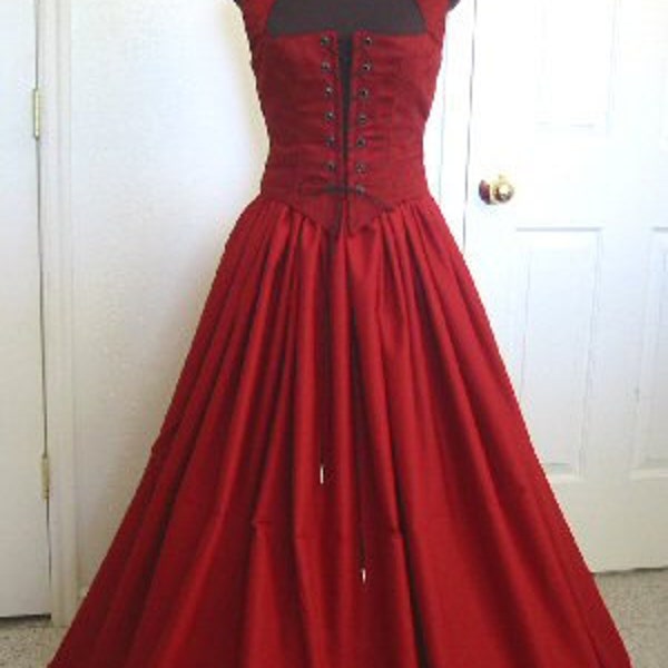 Blood Red Renaissance Bodice and Skirt Dress MADE for You!