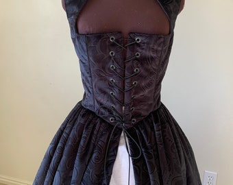 Black Velvet Renaissance Over Gown Medieval Dress made to order Wedding pink green burgundy gray navy also available