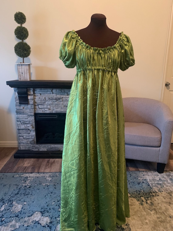 apple green color dress Ieena for Mac Duggal - High Neck Satin Mini Dress With Keyhole main image 1