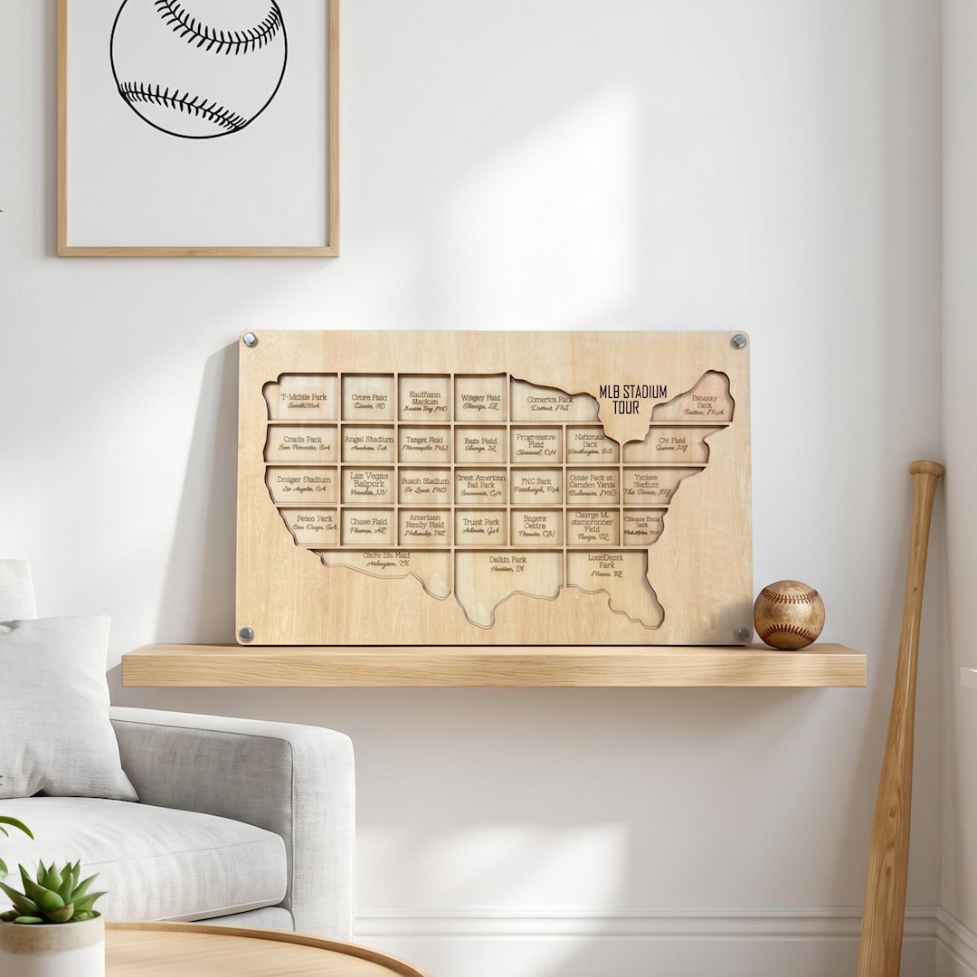 Personalized MLB Stadium Tracker – Custom Baseball Map Wall Art, Gift ...