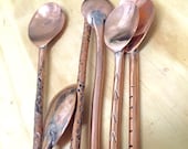Copper double headed hand made bar spoons / stirrers
