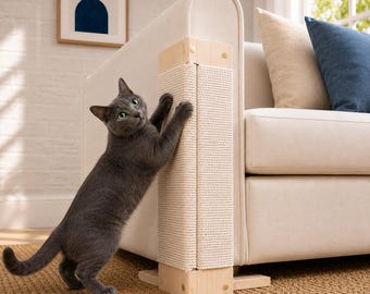 Sofa Corner Cat Scratcher, Cat Scratching Post for Sofa Corner, Furniture Scratch Protector, Reversible Wood Corner Scratch Guard