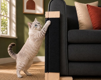 Sofa Protector from Cat Scratching, Sofa Cat Scratching Post, Furniture Claw Guard, Reversible Pine Wood Cat Scratcher
