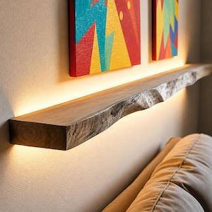 Estantería de pared flotante de madera