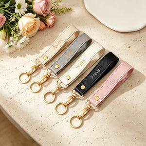 Sturdy Wearable Loop Wristlet, Deep Carved Custom Initials, Heavy-Duty Bag Accessory