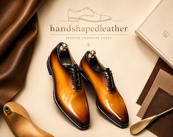 Handmade Patina Oxford Shoes – Luxury Bespoke Leather Dress Shoes for Men