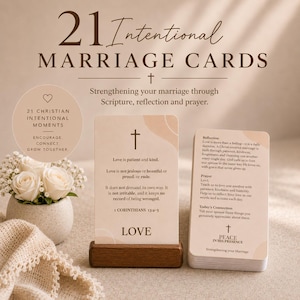 21 Christian Marriage Scripture Cards | Couples Devotional, Wedding Gift