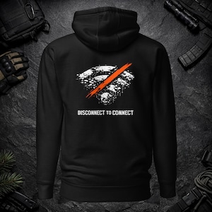 Cyberpunk No Wifi Hoodie Signal Glitch Sweatshirt Disconnect Protocol Techwear Pullover Industrial Darkwear Hooded Top