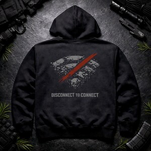 Cyberpunk No Wifi Hoodie Signal Glitch Sweatshirt Disconnect Protocol Techwear Pullover Industrial Darkwear Hooded Top