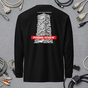 Camiseta de manga larga Cyberpunk Paper Stack System Failure, top Techwear Darkwear Buffer Full Industrial Pending Review