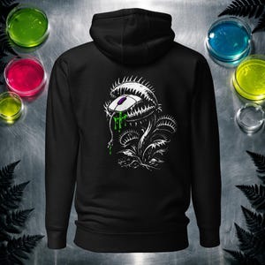 Bio-punk Venus Flytrap Hoodie Organic Mutation Lab Aesthetic Sweatshirt Carnivorous Plant Graphic Hoodie Neon Green Darkwear Streetwear