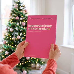 Hyperfocus Is My Christmas Plan | Printable Christmas Planner | Fillable PDF | ADHD Holiday Checklist