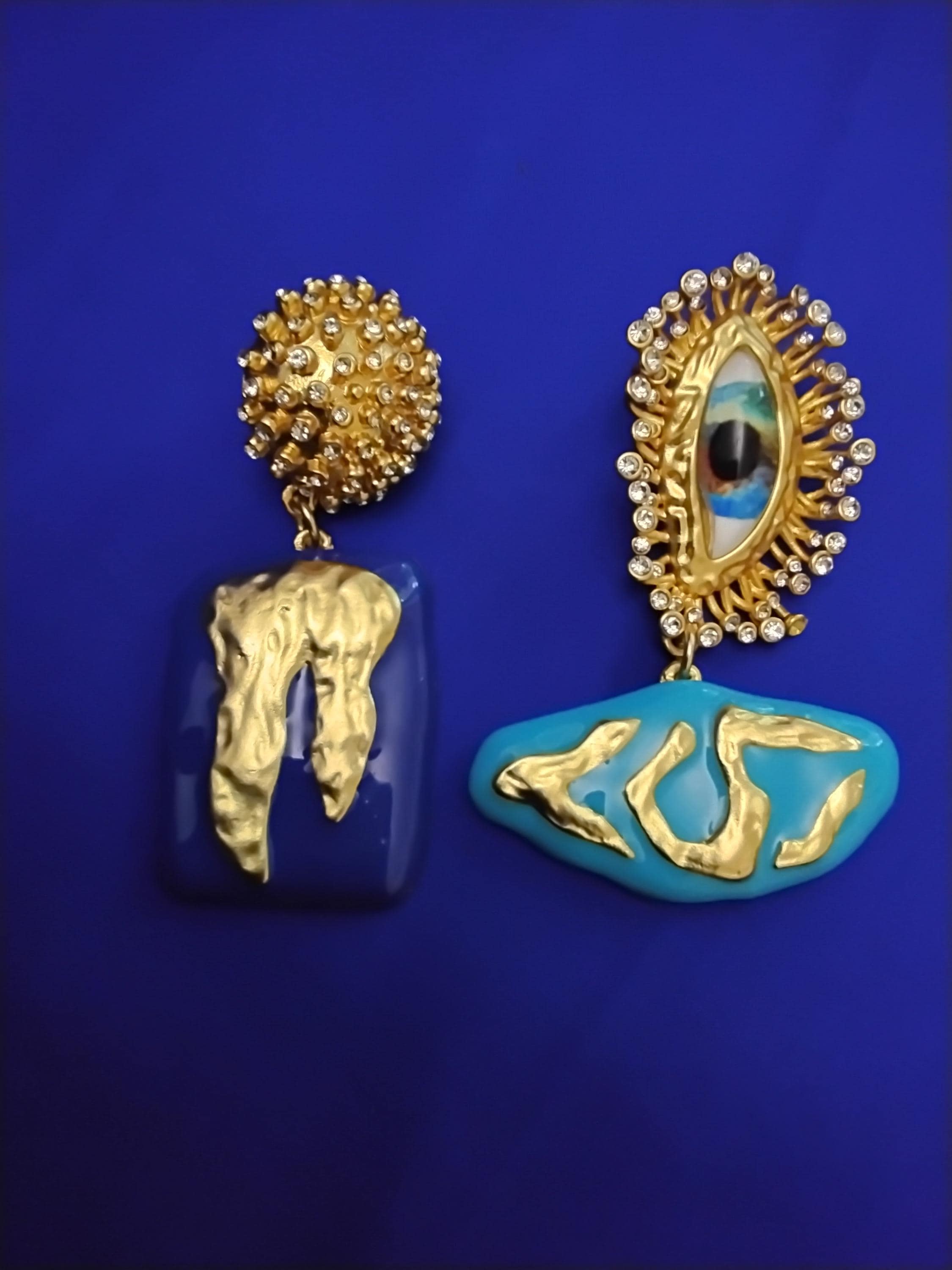 Schiaparelli Gold Earring - Etsy