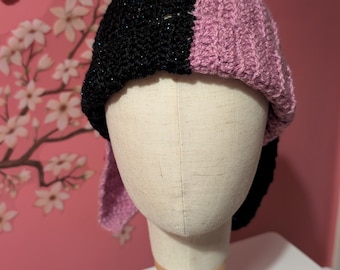 Handmade crochet beanie with bunny ears
