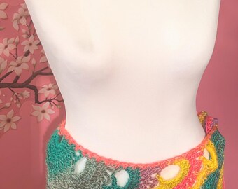 Rainbow shawl/hip shawl