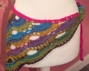 Sparkle Rainbow shawl/hip shawl