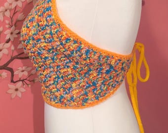 Beachwear strappy top/ crochet crop top