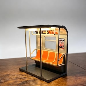 NYC Subway Car Lamp, New York City Train Desk Light, Urban Decor Night Light, City Lover Gift, Unique Table Lamp, Miniature Desk Lamp