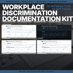 Workplace Discrimination Documentation Kit | 8 Interactive Tools, Evidence Builder & EEOC Filing Guide