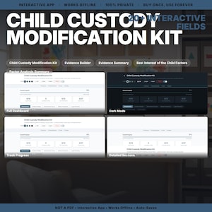 Child Custody Modification Kit | 159+ Checkpoints, Motion Builder & Evidence Documentation System