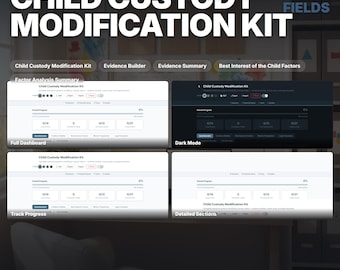 Child Custody Modification Kit | 159+ Checkpoints, Motion Builder & Evidence Documentation System