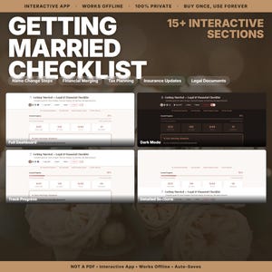 Getting Married Checklist | Wedding Timeline, License Requirements & Name Change Guide | Interactive