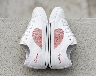 Custom Couple Sneakers, Personalized Photo Print Shoes for Him & Her, Anniversary Gift, Matching Street Style Footwear
