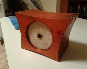 Hand Made Steampunk Pine Wood Jewellery/Trinket Box with fabric feature drawer, Beeswax Finish