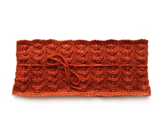 Orange Rust Circle Knit Scarf for Women