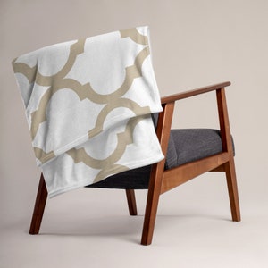 White and Beige Throw Blanket image 2