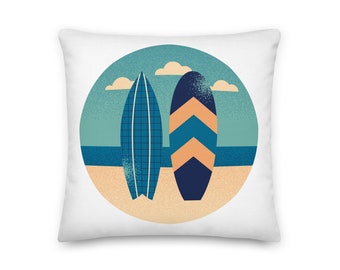 Beach Surfboards Design Square Throw Pillow - 18x18