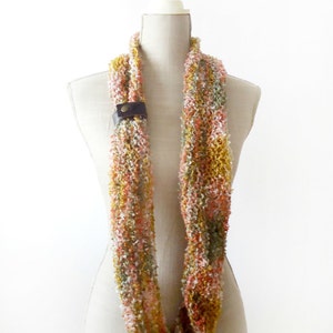 Orange Infinity Knit Scarf for Woman image 5