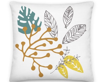 Nature Leaves Square Throw Pillow - 22x22