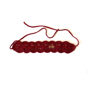 Burgundy Summer Fiore Headband | Boho Crochet Headwrap | Burgundy Hair Accessory