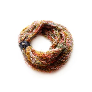 Orange Infinity Knit Scarf for Woman image 1