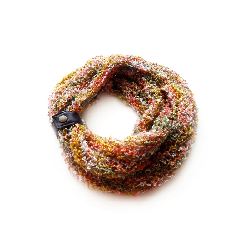 Orange Infinity Knit Scarf for Woman image 1