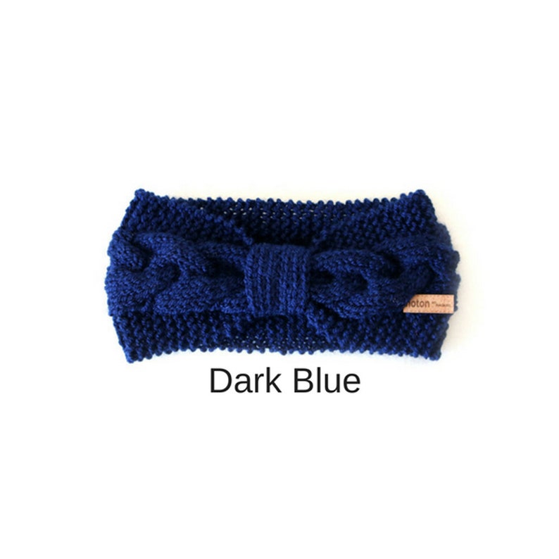 Boho Gebreide Hoofdband Aangepaste oorwarmer Warme Winter Tulband Womens Tulband Handgemaakte hoofdband Verschillende kleuren Dark Blue