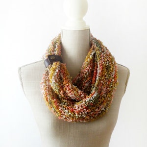 Orange Infinity Knit Scarf for Woman image 4