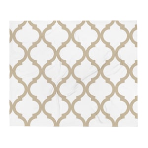 White and Beige Throw Blanket image 3