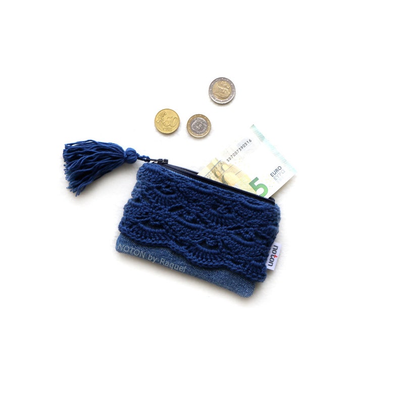 Blue Boho Denim Coins Wallet image 9